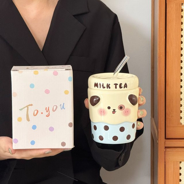 Cartoon Milchteetasse aus Keramik von Yiran toy 1, Mehrfarbig, 500 ml - Bild 1