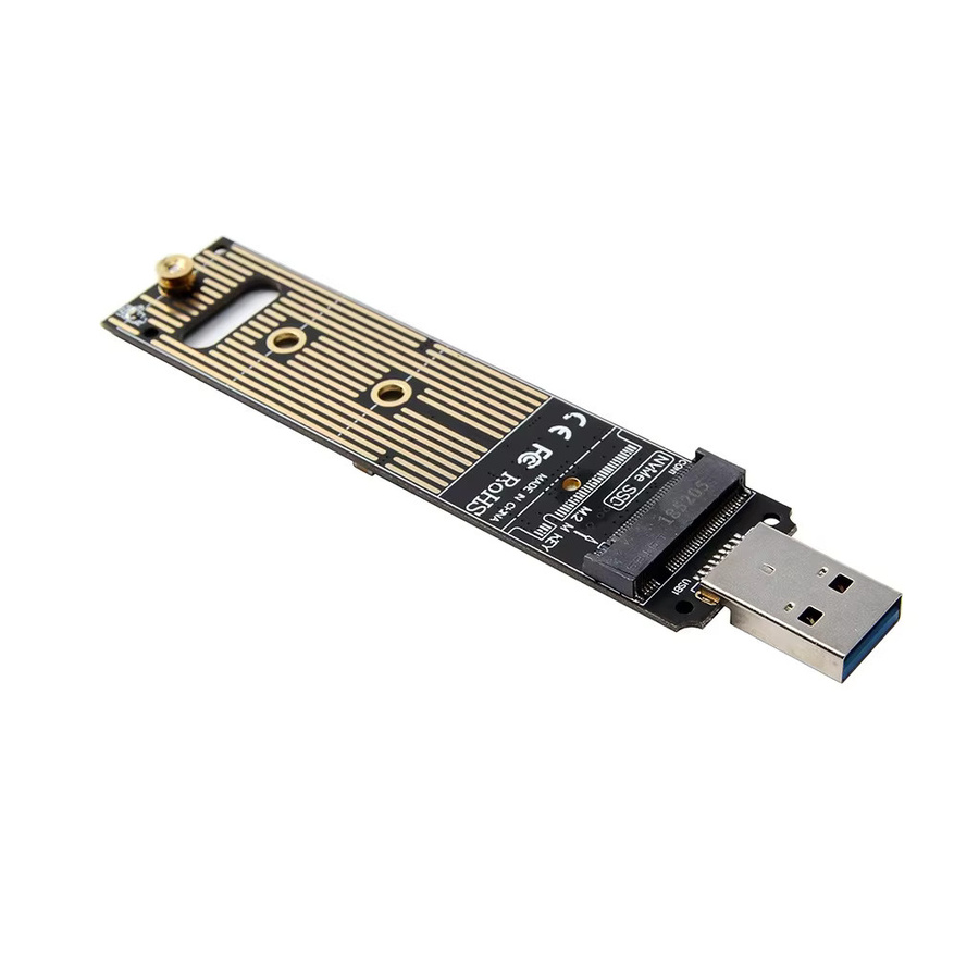 deepartner NVMe M.2 zu USB 3.1 Konverter Gehäuse für SSD 2230/2242/2260/2280 mit USB Type-A und Type-C Anschlüssen, Schwarz - Bild 2