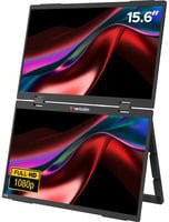 Dualer tragbarer LED-Monitor 15,6 Zoll Full HD IPS in Schwarz mit USB-C und Mini-HDMI - Bild 1