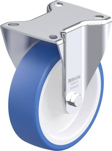 Blickle B-POTHs 125R Stahlblech-Bockrolle in Blau mit 125 mm Rad-Durchmesser und 250 kg Tragfähigkeit - Bild 1