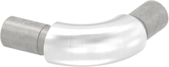 FeNau Rohrverbinder aus V2A Edelstahl für Rohr Ø 12 x 1,5 mm, 90 Grad Winkel zum Einkleben, geschliffen K240, Silber - Bild 1