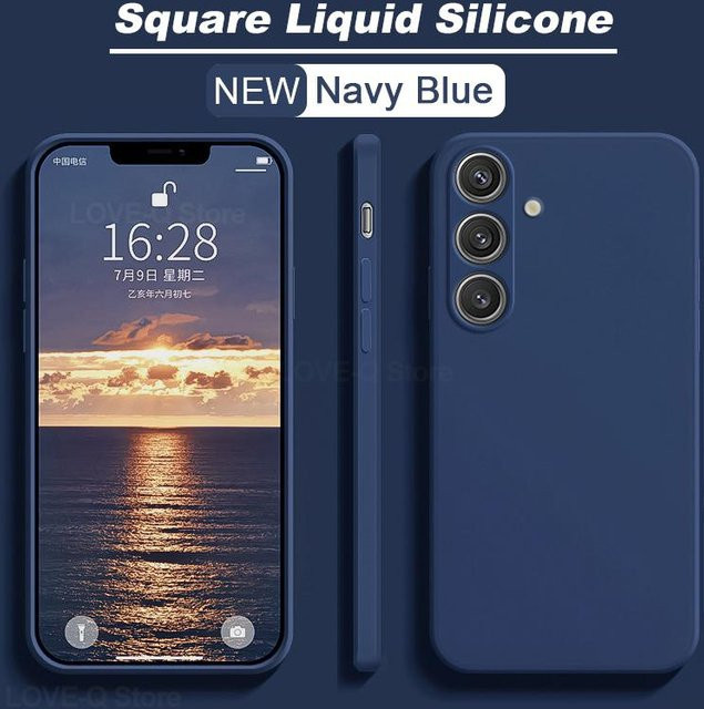 Samsung Galaxy S24 S23 S22 Ultra Plus Flüssigsilikon Handyhülle Soft Cover in Blau - Bild 1