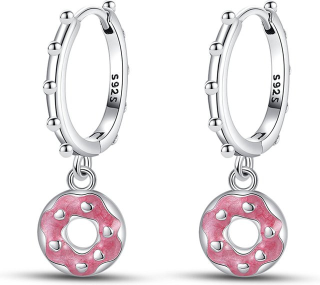 Donut-Creolen 925 Silber, Damen - Bild 1