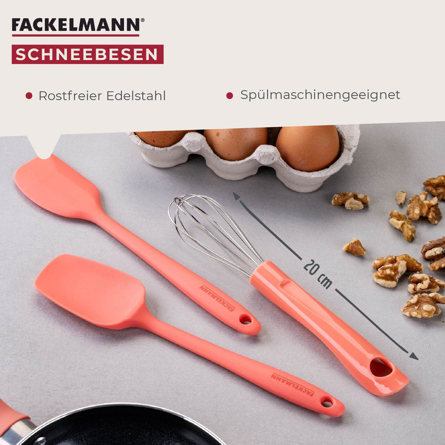 Fackelmann Mini Cooking Schneebesen aus Edelstahl und Kunststoff, rosa - Bild 3
