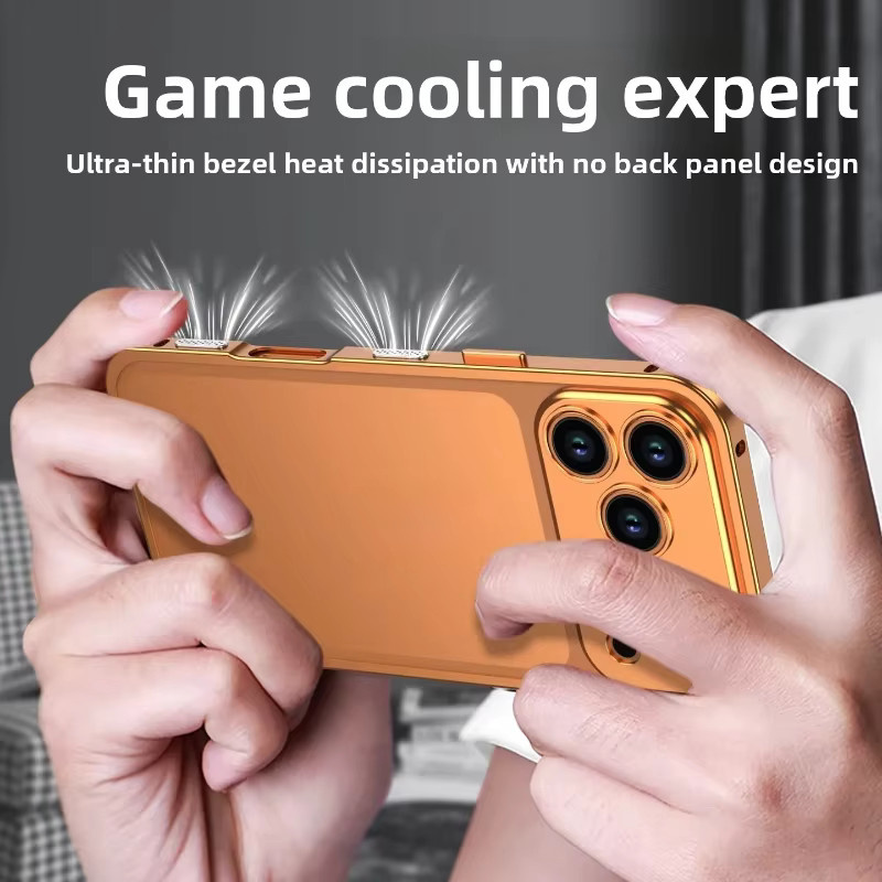 VYOPBC Stoßfeste Handyhülle aus Aluminiumlegierung mit Metall-Linsenschutz für iPhone 14, iPhone 15 Pro und iPhone 16 Pro Max sowie iPhone 17 Pro Max in Schwarz - Bild 1