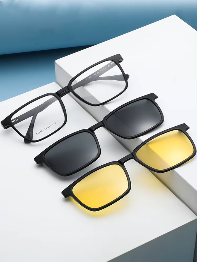 CCspace Korrektionsbrille Clip-On, Vollrand, TR90, Unisex, Schwarz - Bild 4