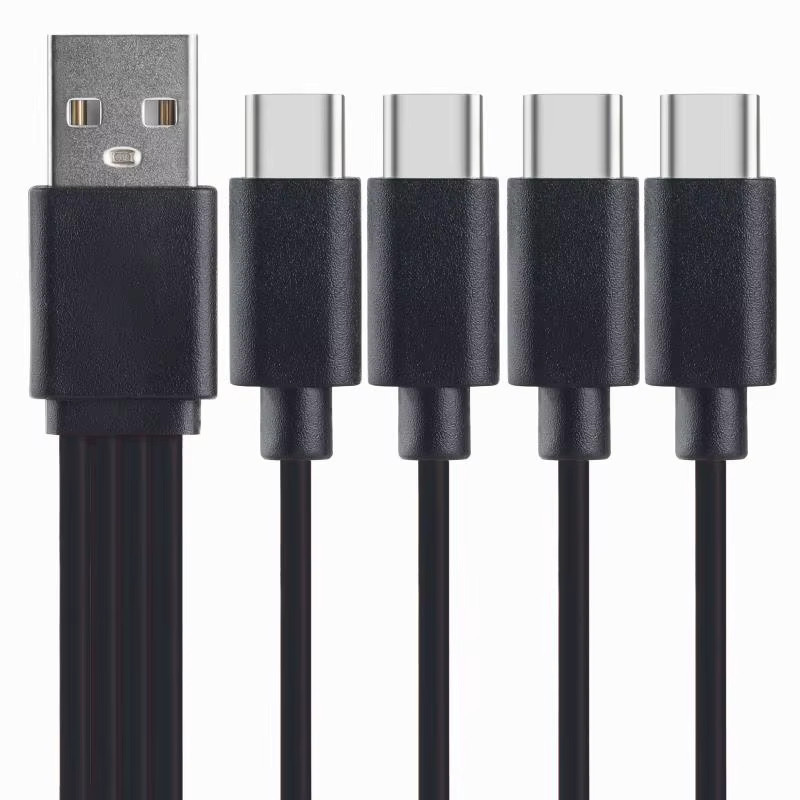 4-in-1 Multi USB-C Splitter Ladekabel für Huawei Tablet, Laptop und PC, schnelles Datenkabel in Schwarz - Bild 5