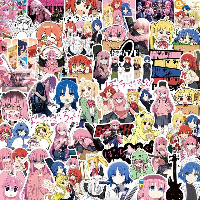 Bocchi The Rock Anime Aufkleber Set mit Gotoh Hitori Motiven in Multicolor für Notizbücher, Scrapbooks und Handys von Binchi Outdoor Product - Bild 1