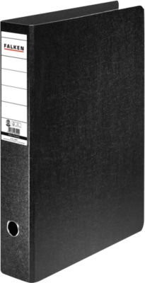 FALKEN Ordner DIN A3 in Schwarz mit Rückenschild und einer Rückenbreite von 80 mm im Hochformat - Bild 1