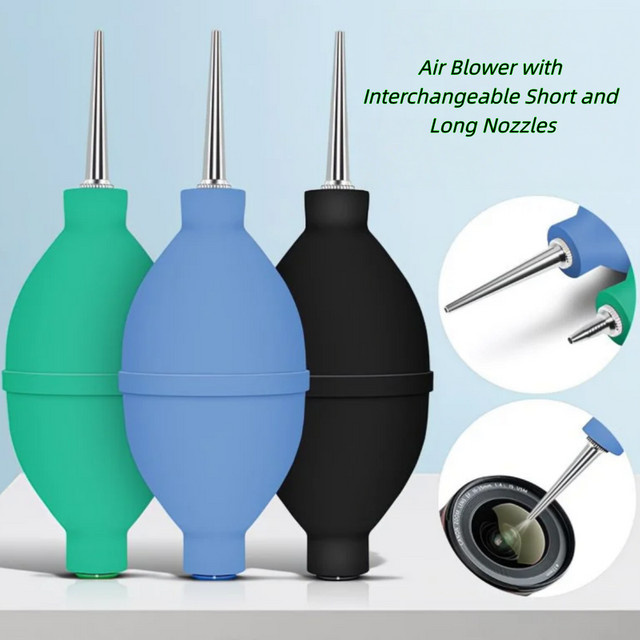 2in1 Handheld-Luftgebläsebirne aus Gummi in Grün zur schnellen Staubentfernung für Linsen, Tastaturen, Telefone und elektronische Geräte - Bild 1