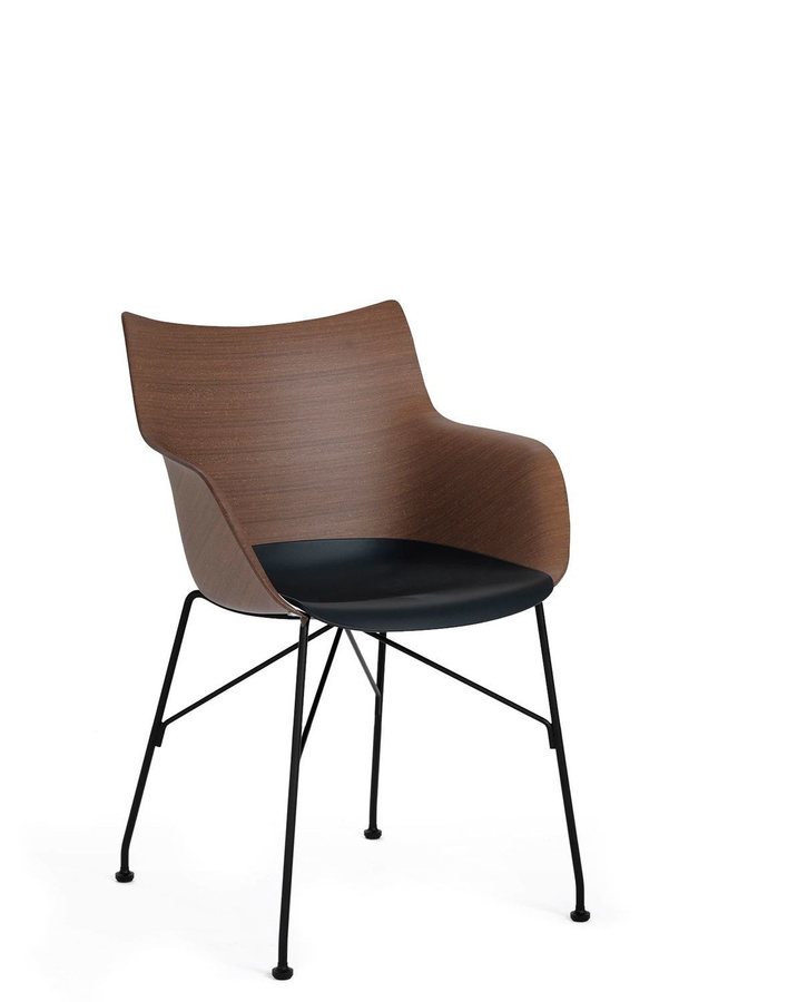 Kartell Q Wood Armlehnstuhl in Braun mit FSC-Holz und mattem Kunststoff - Bild 2