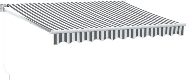vidaXL Einziehbare Markise aus Aluminium und Polyester in Anthrazit und Weiß B: 3 m, T: 2,5 m - Bild 1