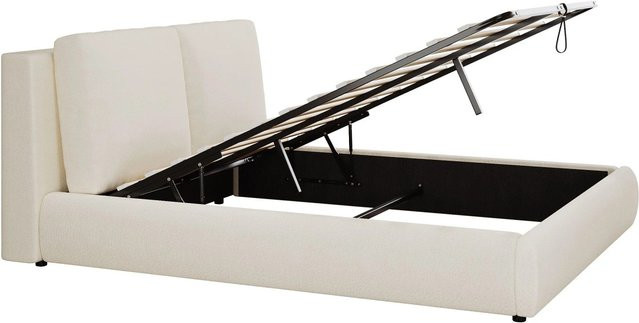 okwish Polsterbett mit großem Stauraum in Beige, B/T/H: 180 x 200 x 30 cm, modernes Design mit Lift-up-Funktion und Bouclé-Stoff - Bild 1
