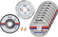 Kwb Trennscheiben-Starter-Set für Metall, Stein und Edelstahl, 10-teilig, Durchmesser: 125 mm - Bild 1