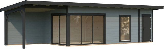 Palmako Holz-Gartenhaus Andrea Slide Plus mit Pultdach in Hellgrau, B/T: 1060 x 300 cm - Bild 1