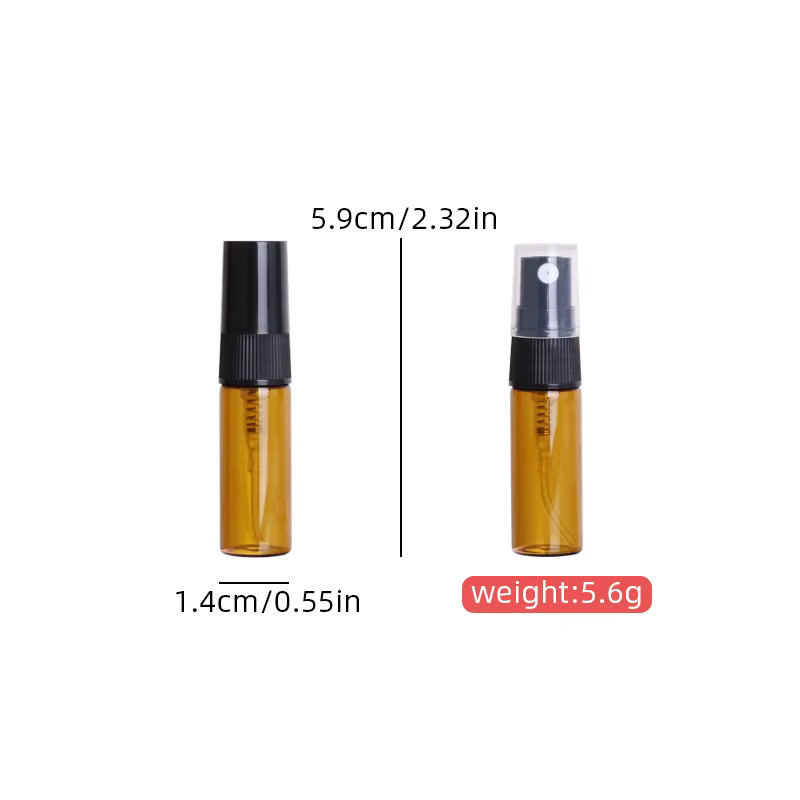 Braune Glas-Parfümflasche für Kölnischwasser und ätherische Öle, 50 Stück, 3 ml - Bild 3