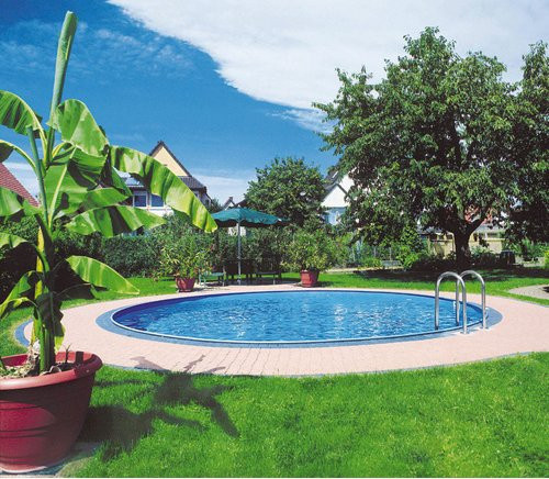 Sunfun Rundpool mit Stahlwand in Weiß und Blau, Durchmesser: 400 cm, Höhe: 120 cm - Bild 1