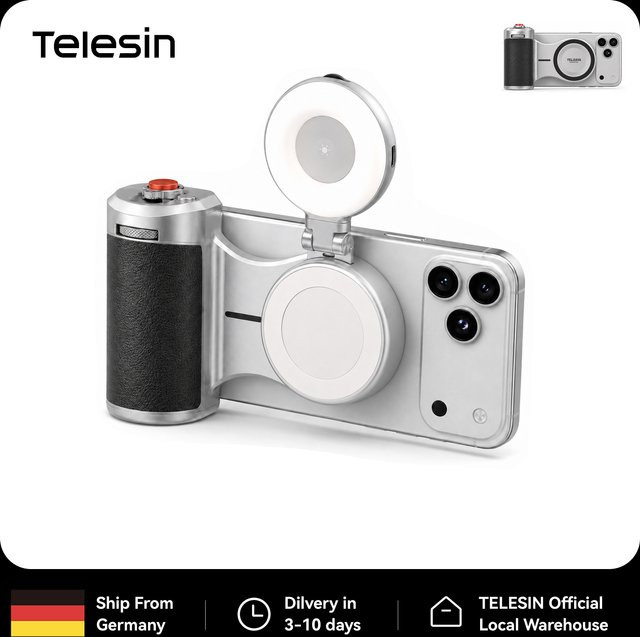 TELESIN Master Magnetischer Smartphone-Aufnahmegriff im DSLR-Stil mit Fernbedienung für iPhone, HUAWEI, SAMSUNG, XIAOMI und OPPO - Bild 1