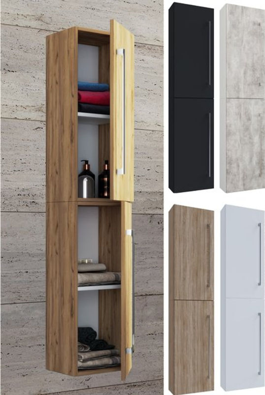 VCM Hochschrank Badinos Badezimmerschrank aus Holz in Eiche, B/T/H: 33 x 22 x 150 cm - Bild 2