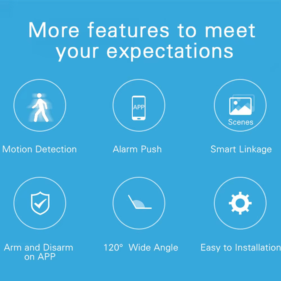 Tuya Smart Home Zigbee WiFi PIR Bewegungssensor in Weiß für Alexa zur App-gesteuerten Sicherheitsüberwachung - Bild 4