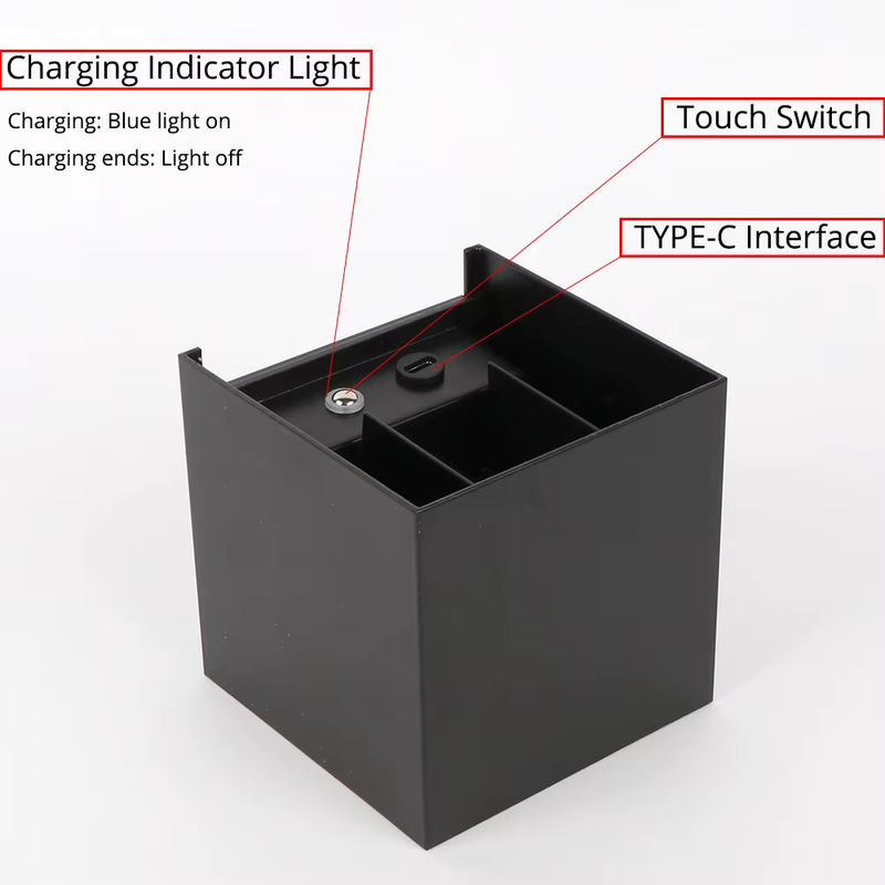 Ygfeel Batteriebetriebene Wandleuchte aus Aluminium in Schwarz mit Touch-Schalter und stufenloser Dimmfunktion für Schlafzimmer, Flur und Treppenbeleuchtung - Bild 4