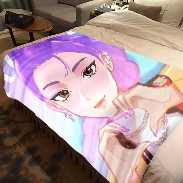 CSQ Five KPop Dämonenjäger Flanelldecke mit Grafikdruck, weich und warm, Mehrfarbig, B/H: 75 x 90 cm - Bild 1