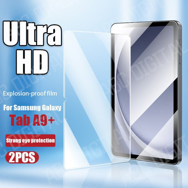 2er-Set Displayschutzfolie aus gehärtetem Glas für Samsung Galaxy Tab A9 Plus, Ultra HD, transparent, 11 Zoll - Bild 1