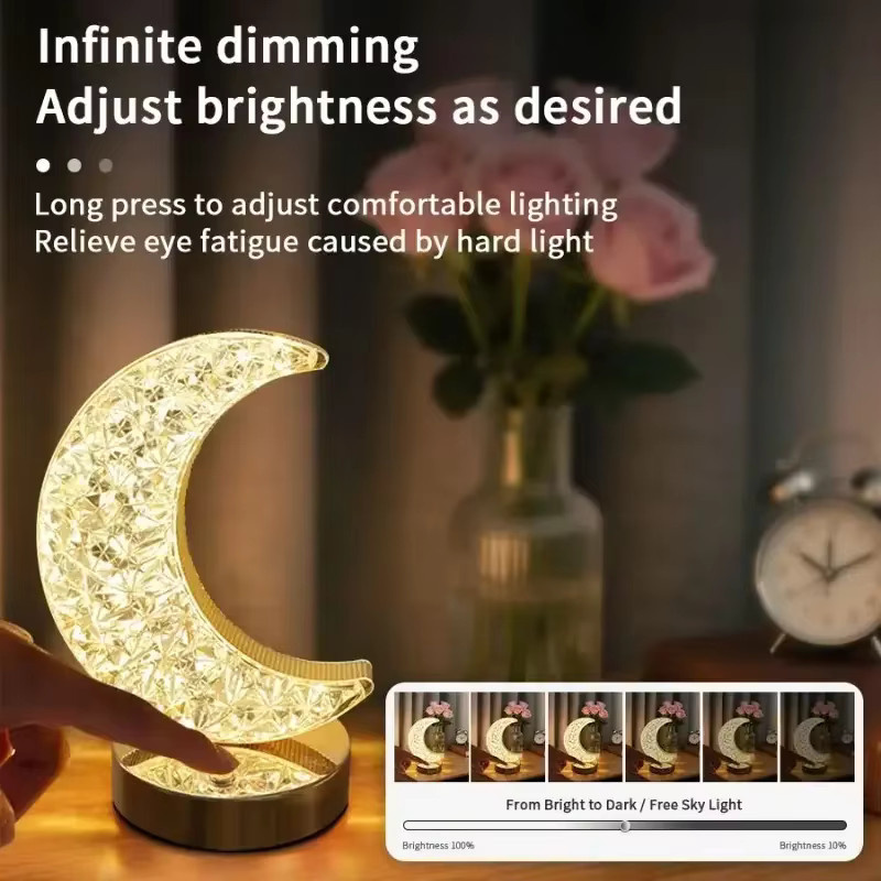 BALDR Mond-Atmosphärenlampe Kristall-Nachtlicht als dekorative Schreibtischlampe für dein Schlafzimmer - Bild 3