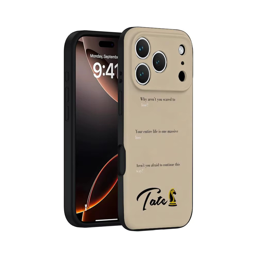 A-Andrew Tate Handyhülle für iPhone 11 bis 17 Pro Max Plus Air Mini Soft Case in Schwarz und Beige - Bild 5