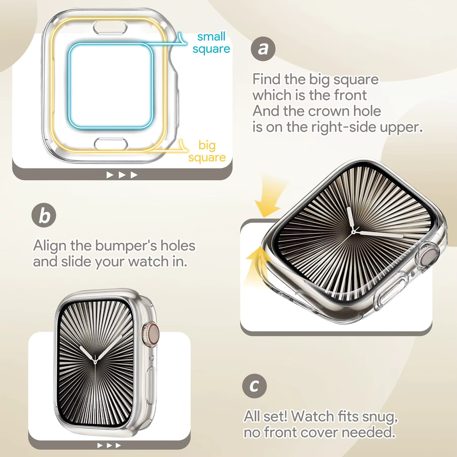 CAOWTAN Schutzhülle für Apple Watch 11, 42 mm/46 mm, TPU, Unisex - Bild 1