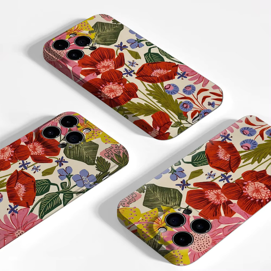 Potdemiel Magnetische iPhone Hülle mit Blumenmuster in Multicolour für iPhone 17 16 15 14 13 Pro Max Plus – Robuste Doppel-Schicht-Schutzhülle - Bild 3