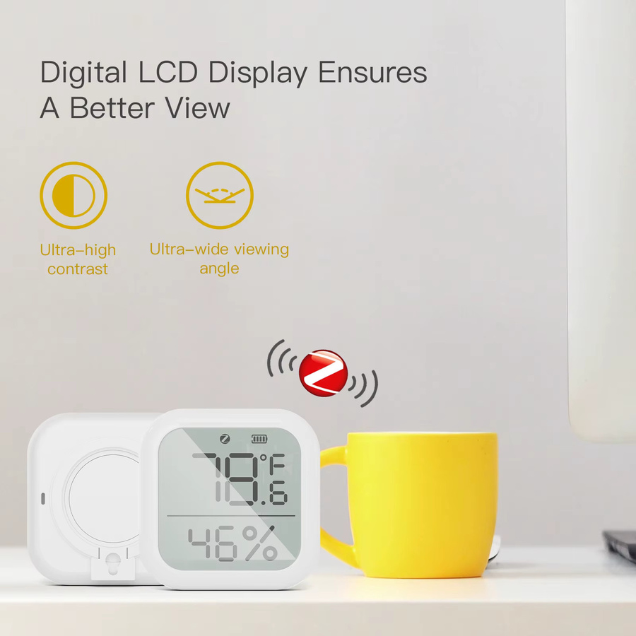 MOES Tuya ZigBee Smart Temperatur- und Luftfeuchtigkeitssensor mit LED-Bildschirm in Weiß - Bild 2