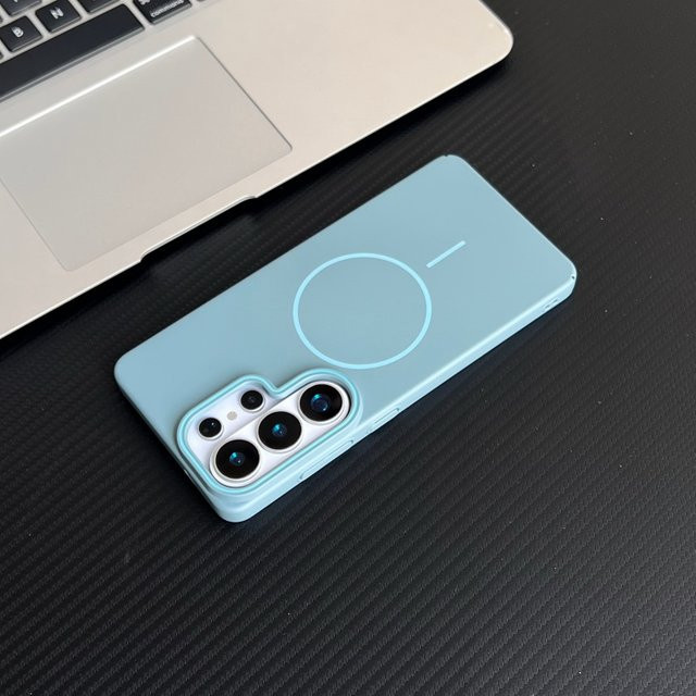 Magnetische Matte PC-Hartschalen-Handyhülle für Samsung S26 S25 S24 S23 Ultra Plus FE, Blau, Kabelloses Laden kompatibel und Anti-Fingerabdruck-Schutz - Bild 1
