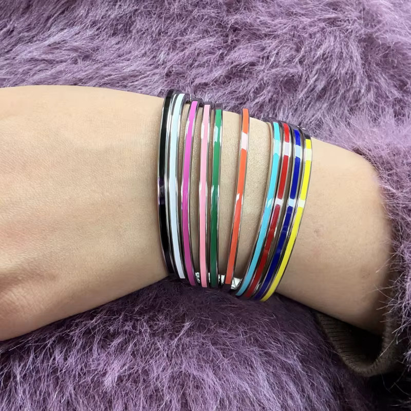 Zalman Armband, Emaille Kreis, Silber, Edelstahl, Damen - Bild 2