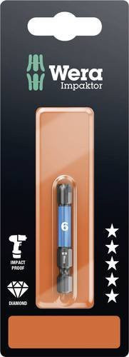 Wera 840/4 IMP DC SB SiS Sechskant-Bit 6mm aus legiertem Werkzeugstahl mit Diamantbeschichtung in Blau - Bild 1