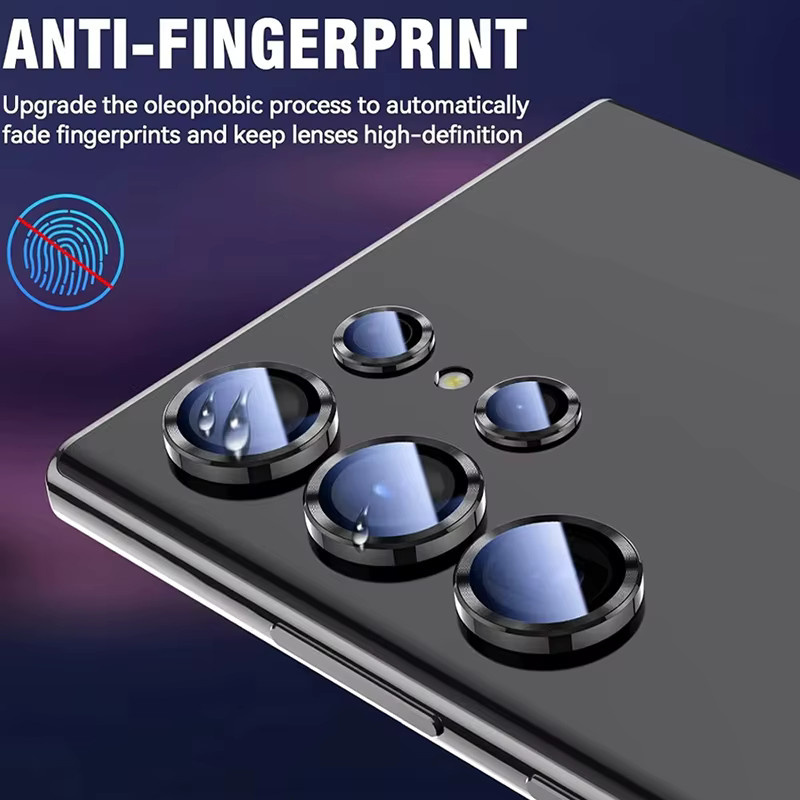Kamera-Objektivschutz aus Aluminiumlegierung und gehärtetem Glas für Samsung Galaxy S24 S23 Ultra S23 FE S24 Plus S23 Plus in Schwarz und Silber - Bild 3