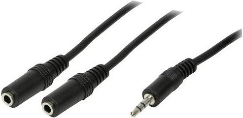 LogiLink CA1046 Klinke Audio Anschlusskabel mit 3,5 mm Jack in Schwarz (matt), Länge: 0,20 m - Bild 1