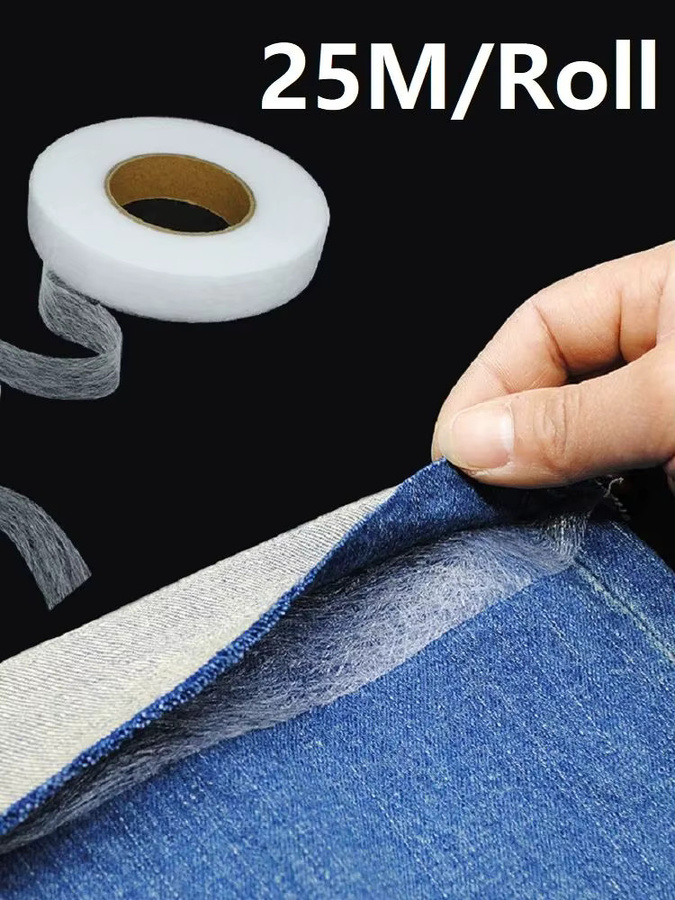 Aleekit Saumband zum Aufbügeln, 25 m, doppelseitiges Vlies-Einlage-Saumband, selbstklebend für DIY-Nähen, Stoff und Kleidung, Schwarz oder Weiß - Bild 6