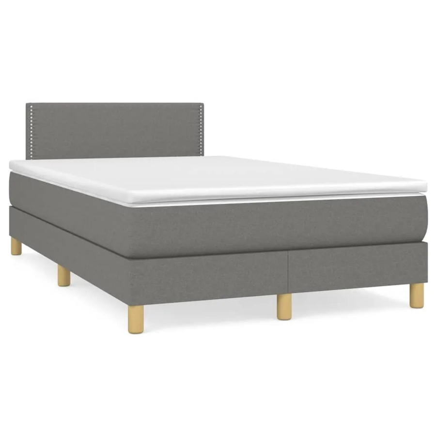 vidaXL Boxspringbett mit Matratze Hybrid-Design in Dunkelgrau, B/T/H: 200 x 120 x 78 cm - Bild 2