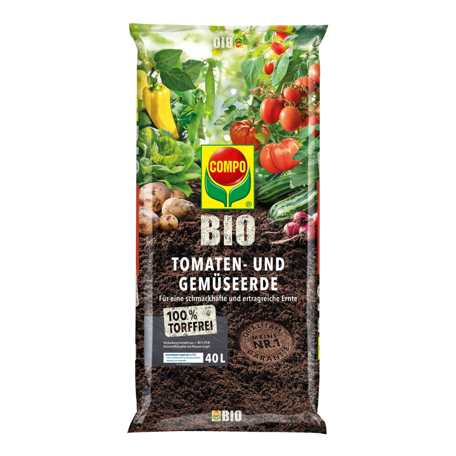 Compo Bio Torffreie Tomaten- und Gemüseerde für Gemüsebeete, Gewächshäuser, Balkon und Terrasse - Bild 2