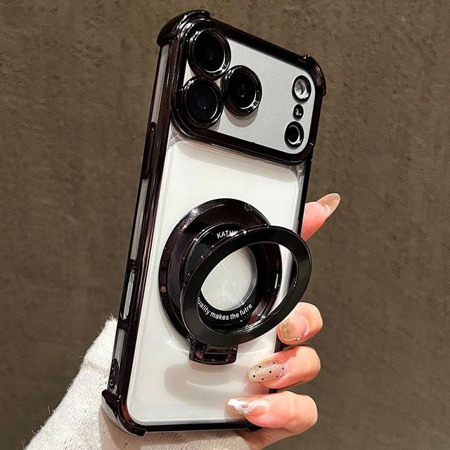 Transparente Magnetische TPU Hülle mit Ringständer für Apple iPhone 17 16 15 14 13 12 11 Pro Max Plus Air - Bild 1