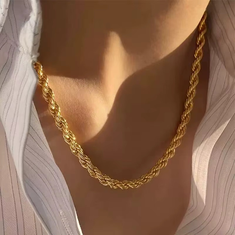 GANEMLY Halskette, 18K Gold überzogen, Edelstahl, Damen - Bild 4