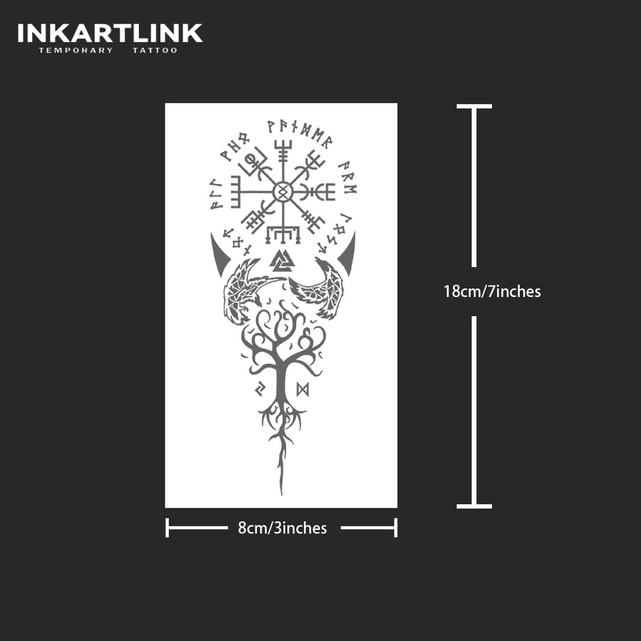 INKARTLINK Temporäres Tattoo Antike Symbole, wasserdicht, bis 15 Tage - Bild 4