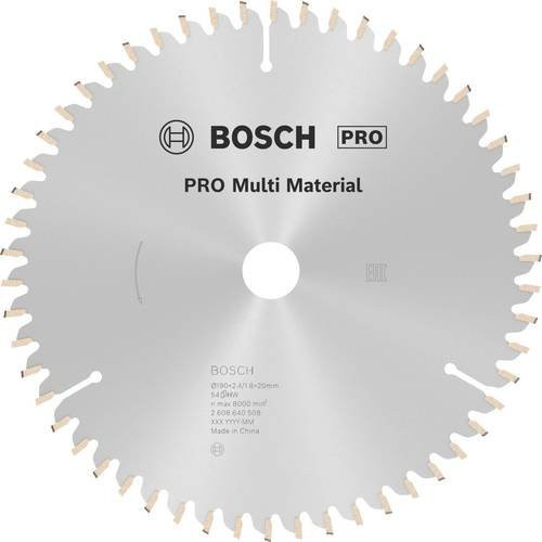 Bosch Multi Material Kreissägeblatt PRO mit 54 Zähnen, Durchmesser: 190 mm, Bohrung: 20/16 mm, Dicke: 2,4 mm - Bild 1