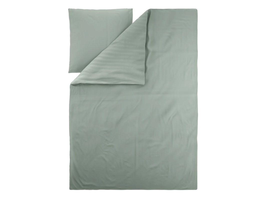LIVARNO Mako-Satin Bettwäsche Set aus Baumwolle und Bambusviskose in Grün oder Beige, B/H: 155 x 220 cm und 80 x 80 cm - Bild 2