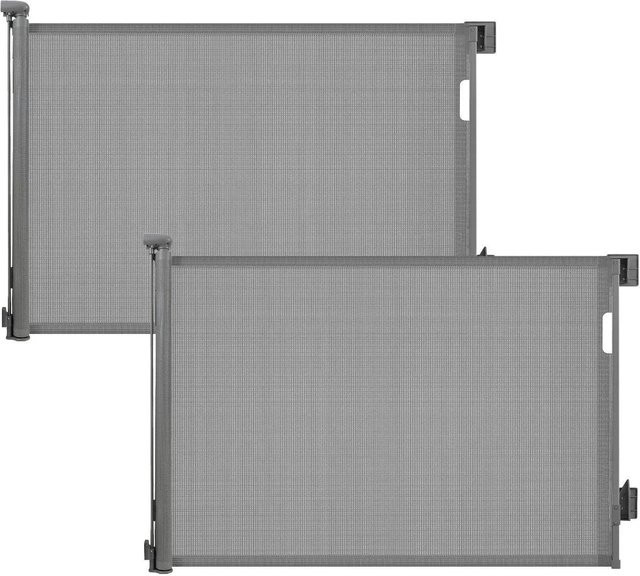 Sekey Treppenschutzgitter Set aus 2 Stück, ausziehbar von 0 bis 150 cm, Grau, zur Wandmontage mit Bohren, geeignet für Innen und Außen - Bild 1