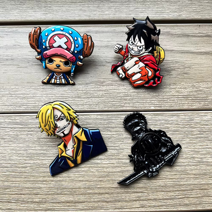 Bandai Cartoon-Piraten-Emaille-Pins, 4-teiliges Set - Bild 2