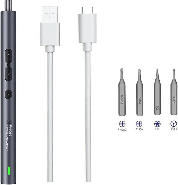 UF·TOOLS 6-in-1 Elektroschrauber-Präzisionsset, wiederaufladbarer Mini-Elektroschrauber mit magnetischen Bits in Grau für die Reparatur von Mobiltelefonen und Xiaomi-Geräten - Bild 1