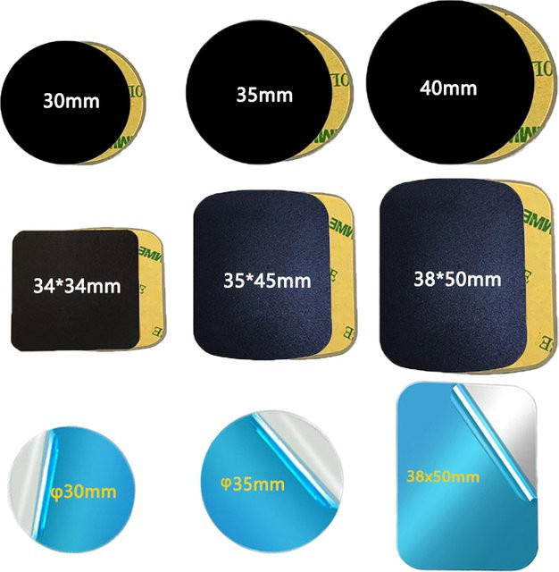 DOLANBIA Magnetische Metallplatten in Schwarz und Silber für universelle Auto-Handyhalterungen, Eisenblech-Scheiben als Aufkleber für Magnetständer - Bild 1