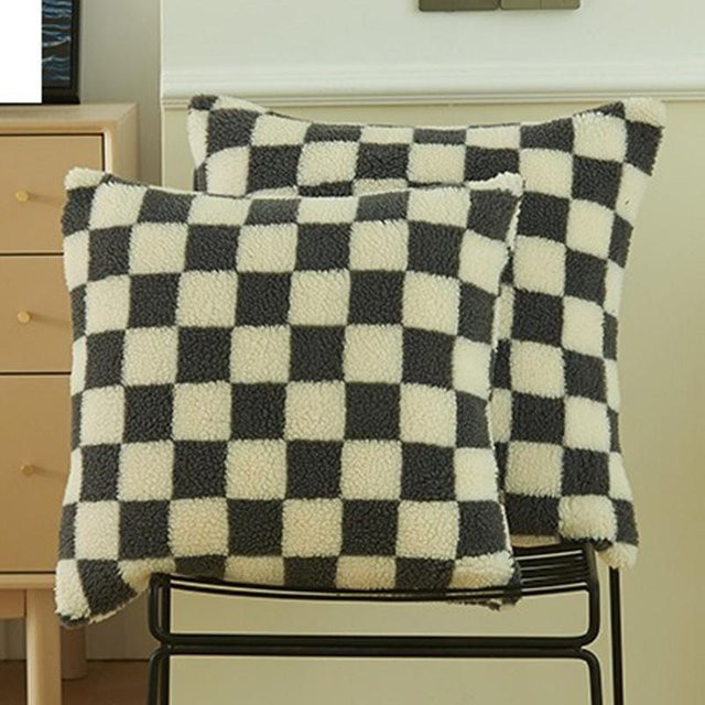 JMG Clothing Kunstpelz Kissenbezug in Schwarz und Grau, rechteckig, B/H: 50 x 30 cm - Bild 1